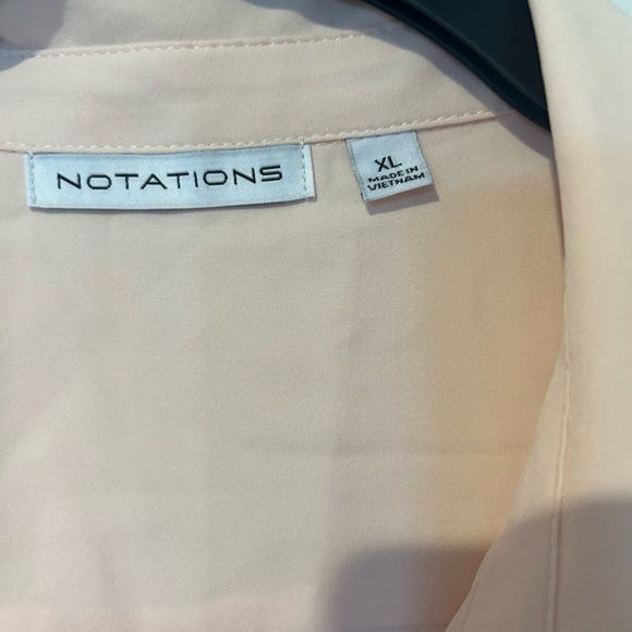 NWT Notations  Light Pink Button Down Front Long Sleeve Blouse - Picture 3 of 9